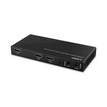 Lindy splitter HDMI 2 porte 8K60 con audio, HDMI, 2x HDMI, 3,5 mm, 7680 x 4320 pixel, nero, metallo