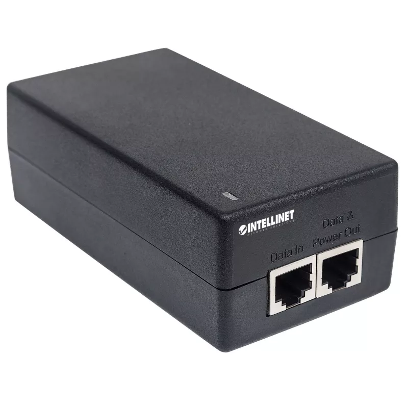 Intellinet iniettore Gigabit Ultra PoE+, 1 porta 60 W, conforme IEEE 802.3bt e IEEE 802.3at/af, case in plastica
