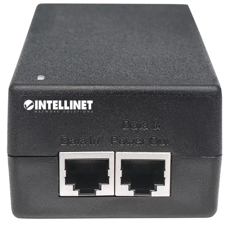 Intellinet iniettore Gigabit Ultra PoE+, 1 porta 60 W, conforme IEEE 802.3bt e IEEE 802.3at/af, case in plastica