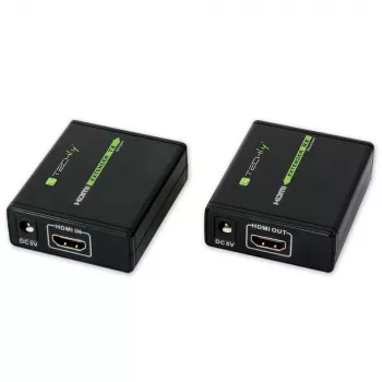 Trasmettitore e ricevitore AV TECHLY IDATA EXT-E70 — prolunga HDMI su cavo Cat6/6a/7, Full HD 1920x1080, 60 m, 10,2 Gbit/s, HDCP, nero