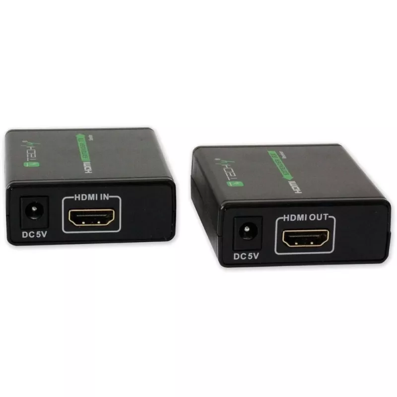 Trasmettitore e ricevitore AV TECHLY IDATA EXT-E70 — prolunga HDMI su cavo Cat6/6a/7, Full HD 1920x1080, 60 m, 10,2 Gbit/s, HDCP, nero