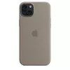 Apple custodia in silicone con MagSafe iPhone 15 Plus color argilla