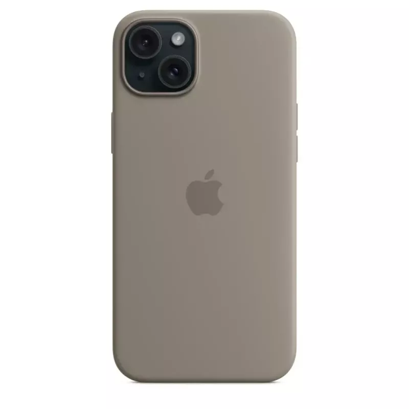 Apple custodia in silicone con MagSafe iPhone 15 Plus color argilla