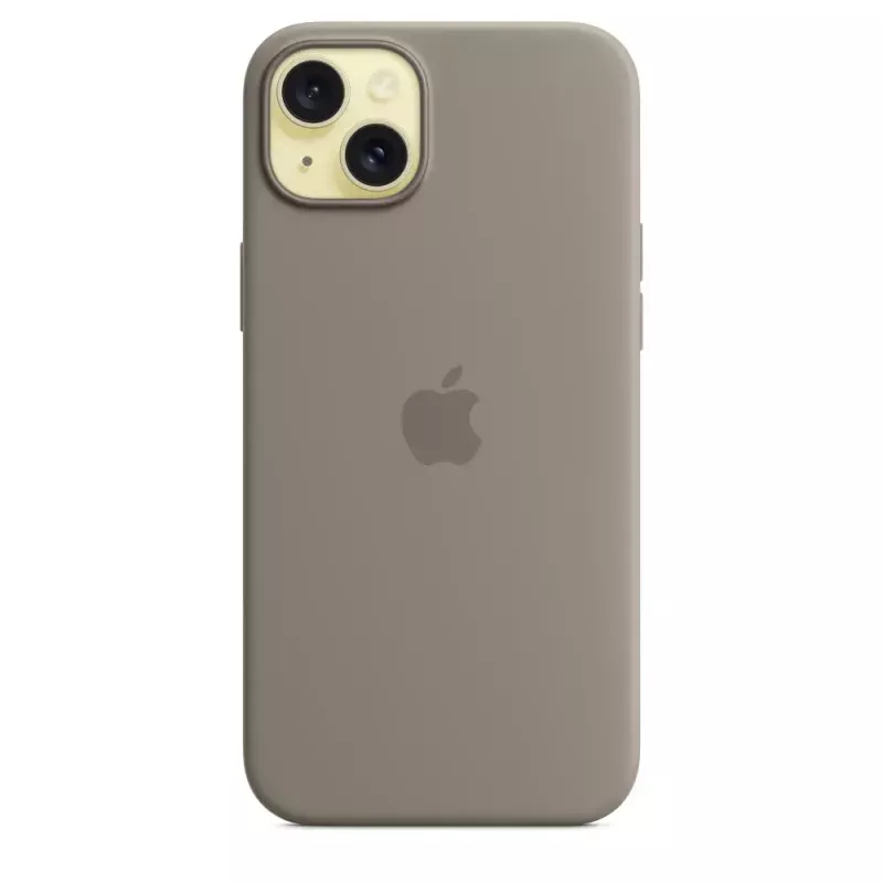 Apple custodia in silicone con MagSafe iPhone 15 Plus color argilla