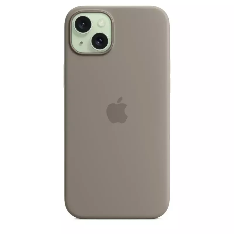 Apple custodia in silicone con MagSafe iPhone 15 Plus color argilla
