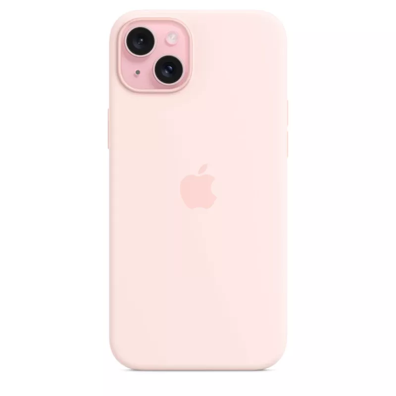 Custodia in silicone Apple compatibile MagSafe iPhone 15 Plus rosa chiaro