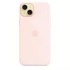 Custodia in silicone Apple compatibile MagSafe iPhone 15 Plus rosa chiaro