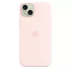 Custodia in silicone Apple compatibile MagSafe iPhone 15 Plus rosa chiaro