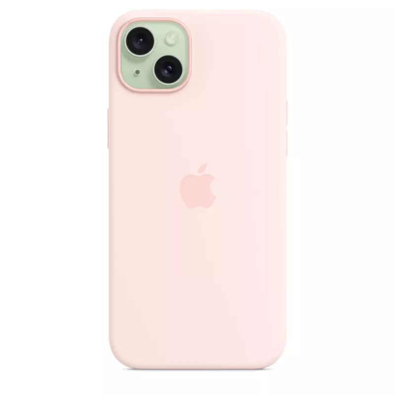 Custodia in silicone Apple compatibile MagSafe iPhone 15 Plus rosa chiaro