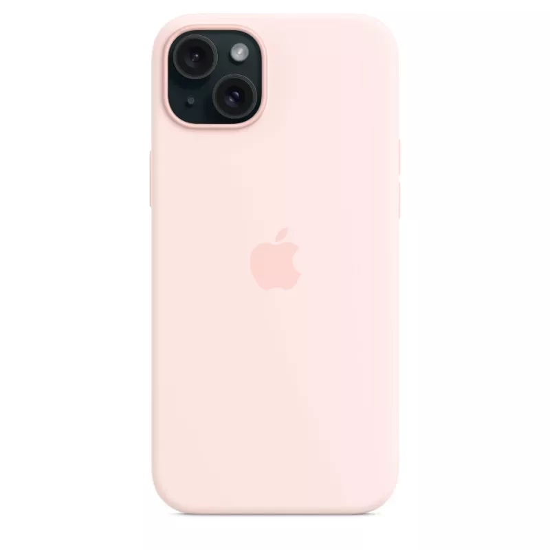 Custodia in silicone Apple compatibile MagSafe iPhone 15 Plus rosa chiaro