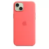 Custodia in silicone Apple compatibile MagSafe iPhone 15 Plus guava