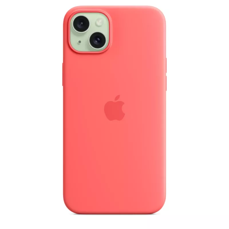 Custodia in silicone Apple compatibile MagSafe iPhone 15 Plus guava