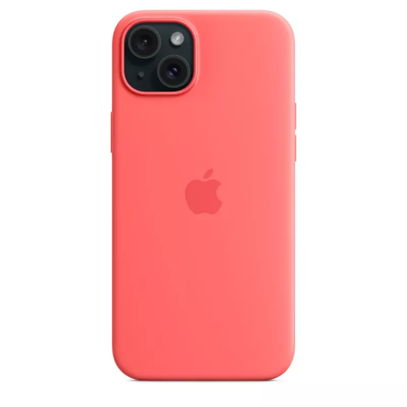 Custodia in silicone Apple compatibile MagSafe iPhone 15 Plus guava