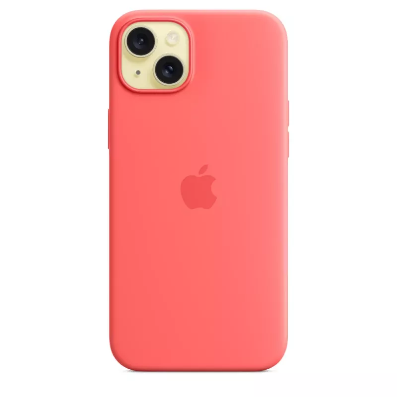 Custodia in silicone Apple compatibile MagSafe iPhone 15 Plus guava