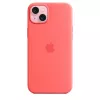 Custodia in silicone Apple compatibile MagSafe iPhone 15 Plus guava