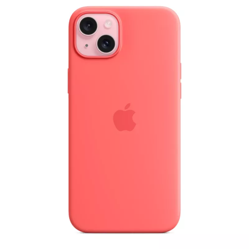 Custodia in silicone Apple compatibile MagSafe iPhone 15 Plus guava