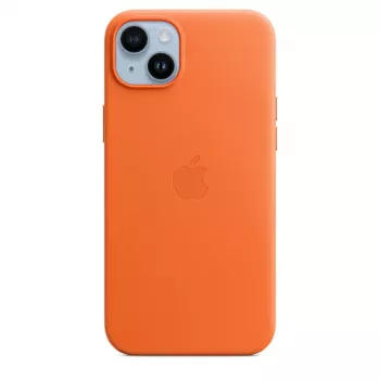 Custodia in pelle Apple compatibile MagSafe iPhone 14 Plus arancione