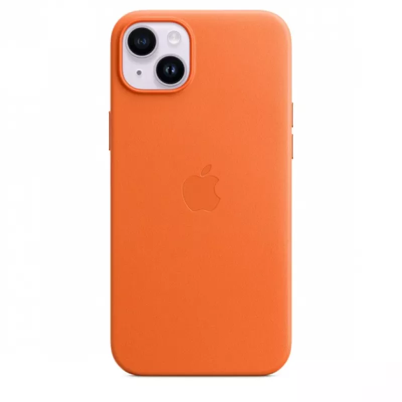 Custodia in pelle Apple compatibile MagSafe iPhone 14 Plus arancione