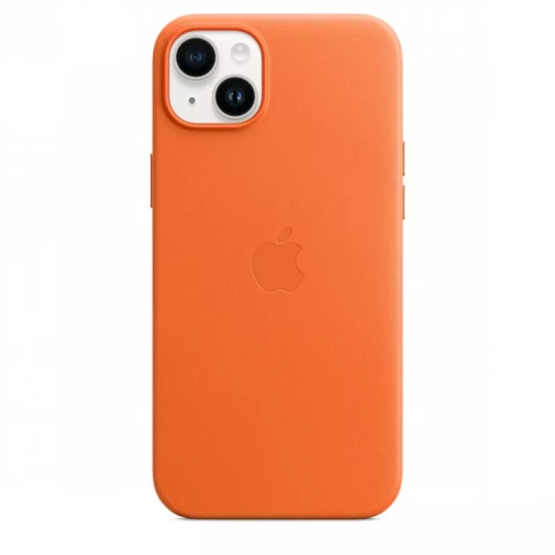 Custodia in pelle Apple compatibile MagSafe iPhone 14 Plus arancione
