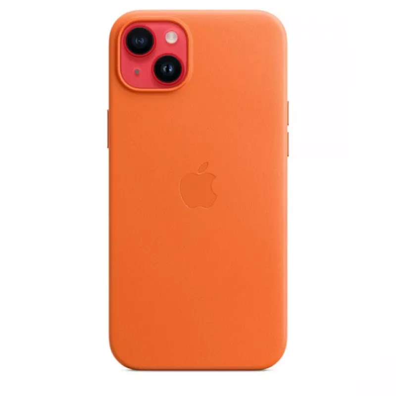 Custodia in pelle Apple compatibile MagSafe iPhone 14 Plus arancione