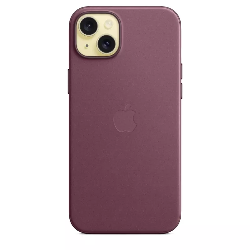 Custodia Apple FineWoven compatibile MagSafe iPhone 15 Plus mulberry