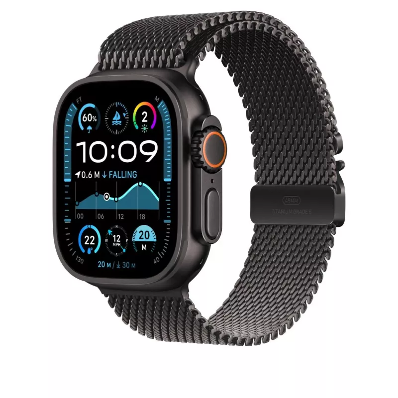 Cinturino Apple 49mm Milanaise nero titanio - Small