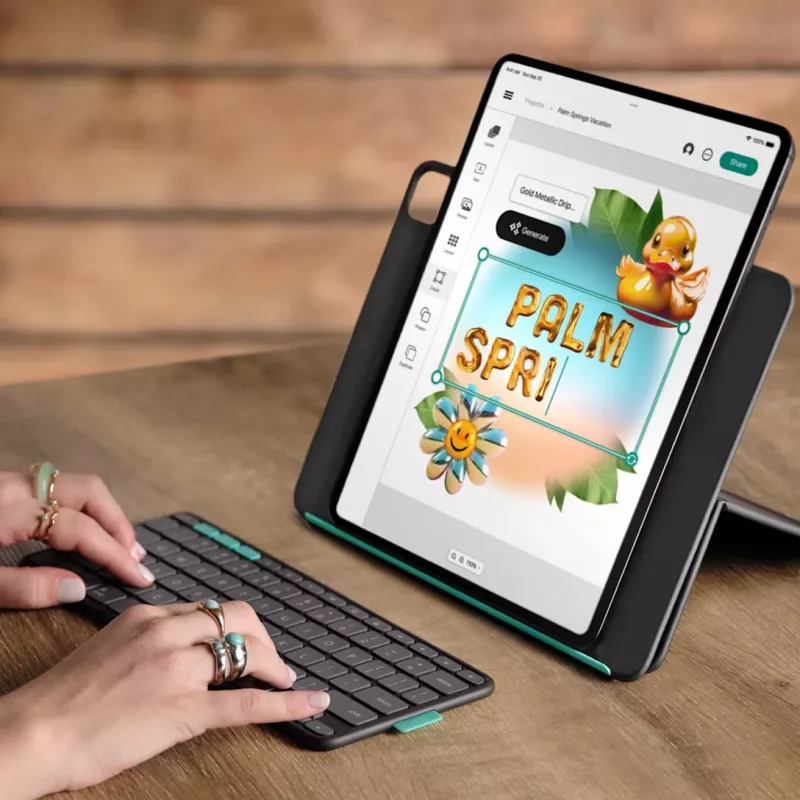 LOGITECH Flip Folio grafite - iPad Pro 13-in (M4) iPad Air 13-in (M2 & M3) Qwerty UK