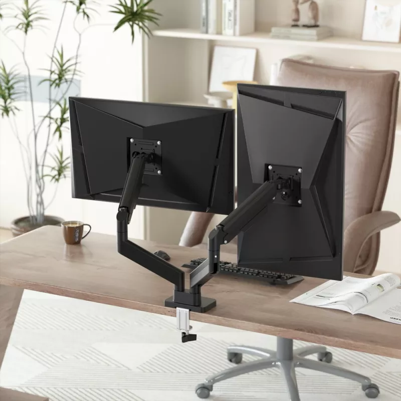 Braccio doppio per monitor regolabile da scrivania GEMBIRD 17-32 pollici, nero