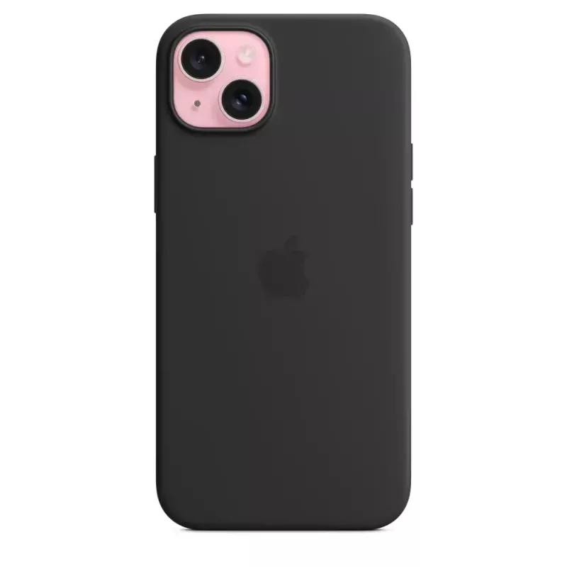 APPLE Custodia in silicone Apple compatibile MagSafe iPhone 15 Plus nero