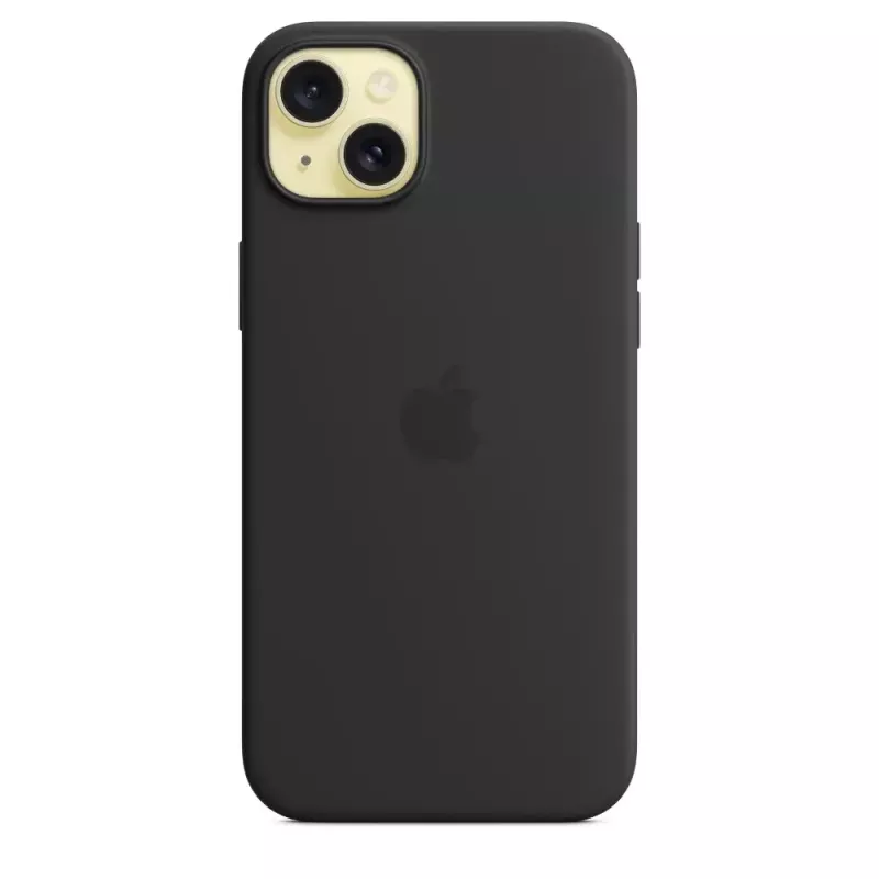 APPLE Custodia in silicone Apple compatibile MagSafe iPhone 15 Plus nero