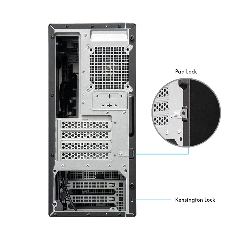 Chieftec BS-20B-OP case per PC Mini Tower, microATX/Mini-ITX, senza alimentatore, 2x 3,5″, 2x 2,5″, 1x 5,25″ vano, scheda grafica max 270 mm, USB-C, ventola da 90 mm, nero