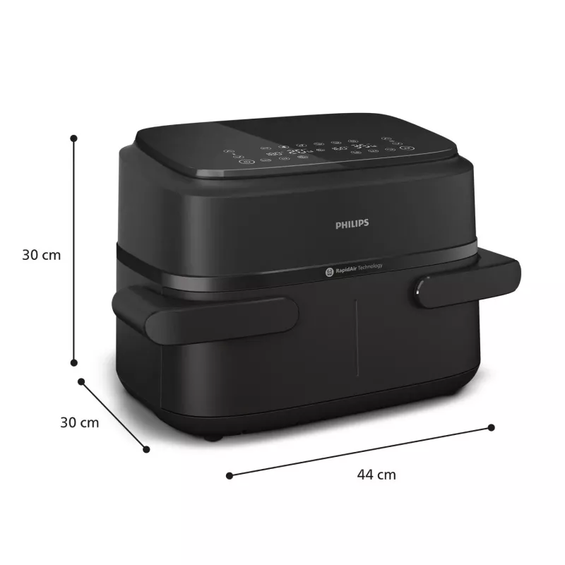 Philips serie 1000 NA150/00 friggitrice doppia 7 l a installazione libera 2450 W friggitrice ad aria nera