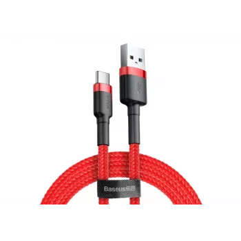 Cavo di ricarica rapida Cafule intrecciato BASEUS – USB Type-A a Type-C 2 A – 2 m – rosso (nylon)