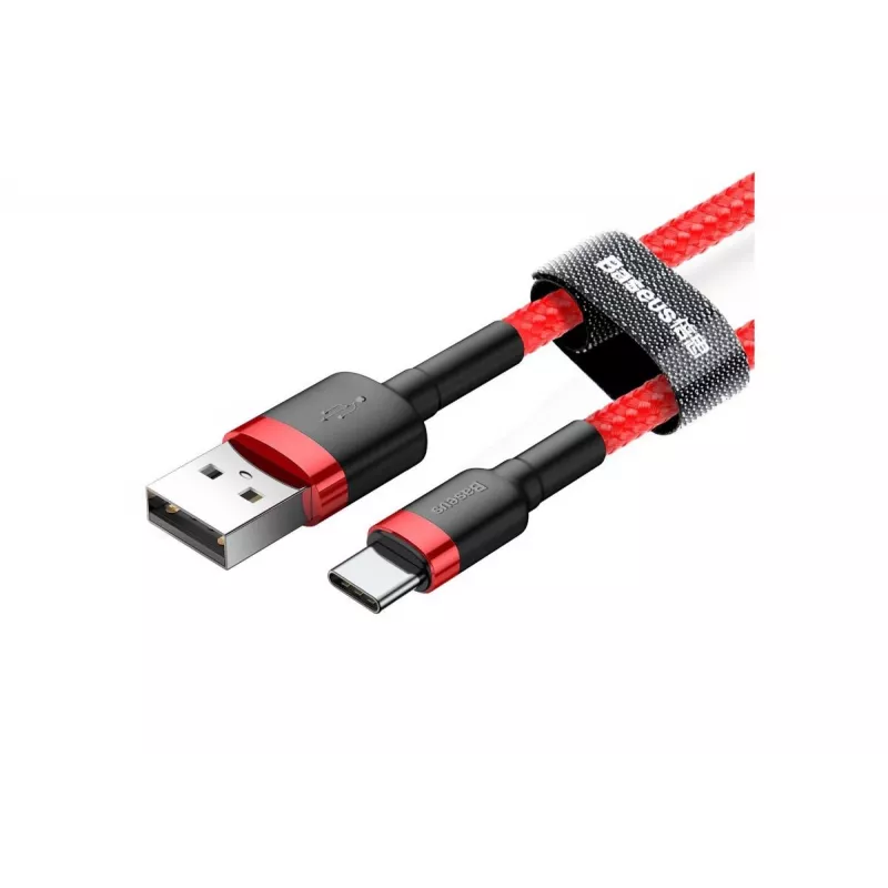 Cavo di ricarica rapida Cafule intrecciato BASEUS – USB Type-A a Type-C 2 A – 2 m – rosso (nylon)