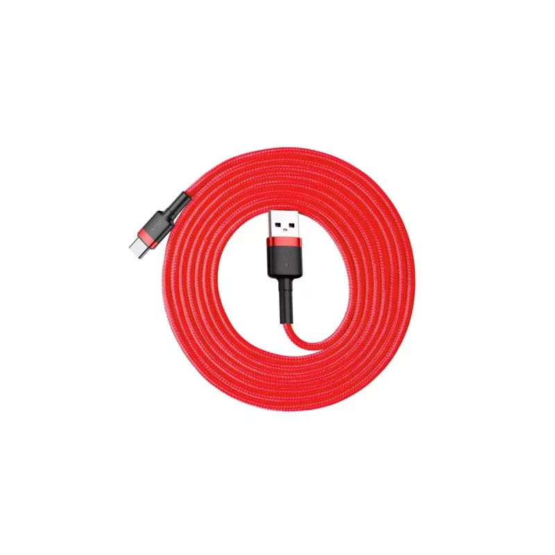 Cavo di ricarica rapida Cafule intrecciato BASEUS – USB Type-A a Type-C 2 A – 2 m – rosso (nylon)