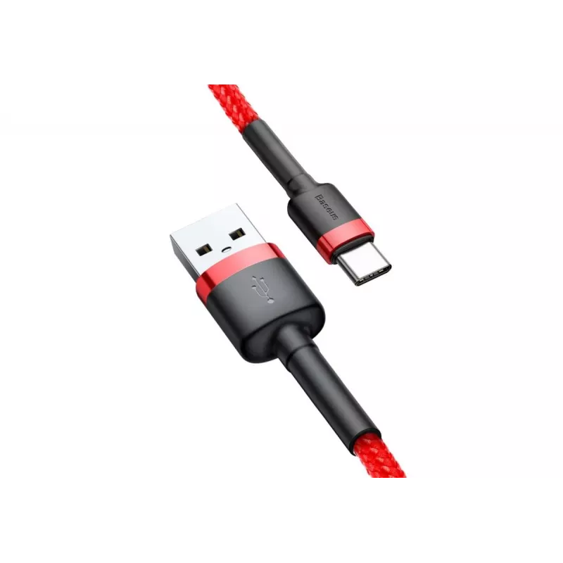 Cavo di ricarica rapida Cafule intrecciato BASEUS – USB Type-A a Type-C 2 A – 2 m – rosso (nylon)