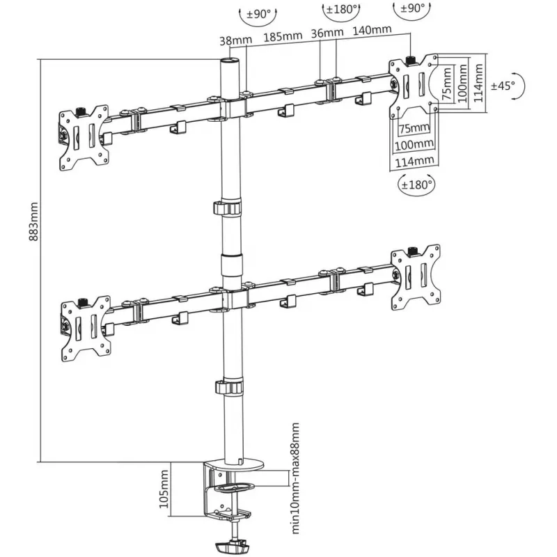 Supporto per monitor Manhattan 461566