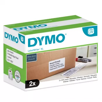DYMO Authentic LabelWriter etichette di spedizione ad alta capacità | (59 mm x 102 mm) | 2 rotoli con 575 etichette facilmente rimovibili (1.150 etichette di spedizione) | autoadesive | per etichettatrici LabelWriter 4XL/5XL