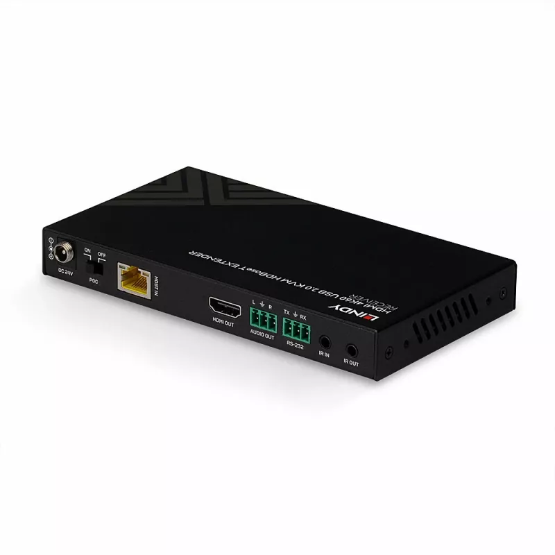 Extender KVM HDBaseT Lindy 150m Cat.6 HDMI 4K60, IR, RS-232 e audio, ricevitore