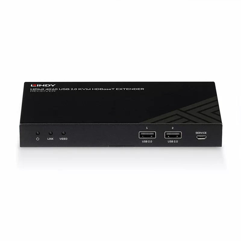 Extender KVM HDBaseT Lindy 150m Cat.6 HDMI 4K60, IR, RS-232 e audio, ricevitore