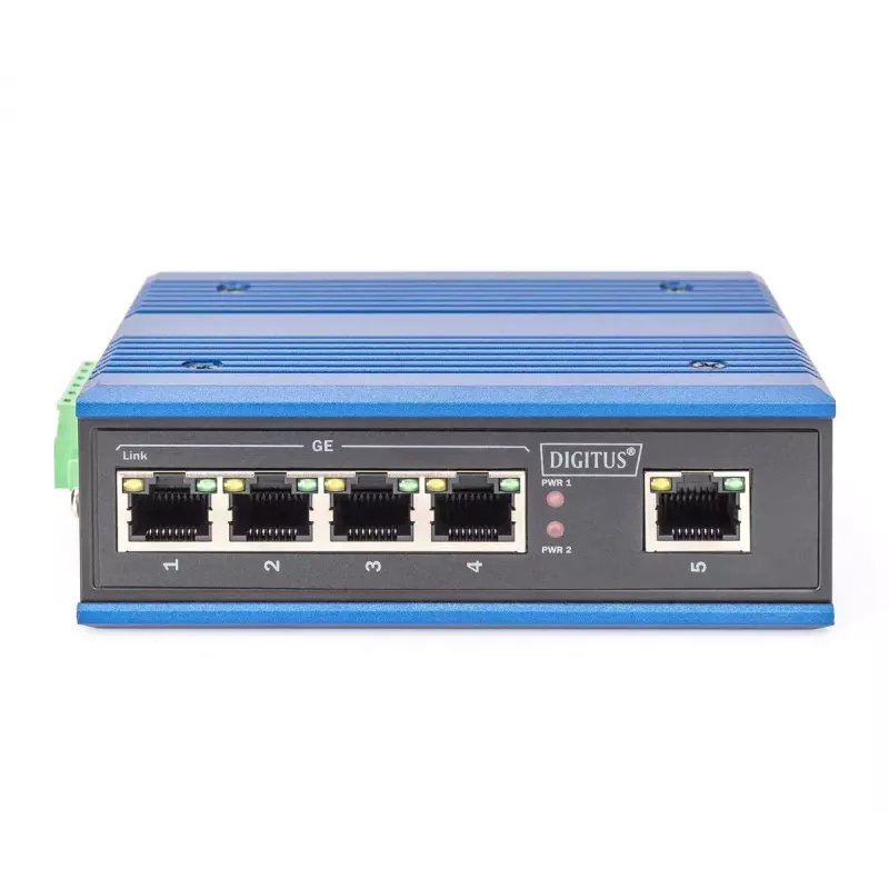 Digitus DN-651118 switch Gigabit industriale a 5 porte, non gestito, guida DIN