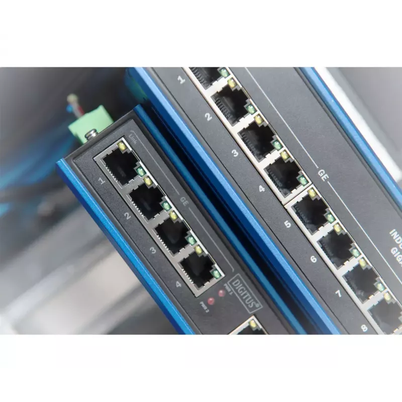 Digitus DN-651118 switch Gigabit industriale a 5 porte, non gestito, guida DIN