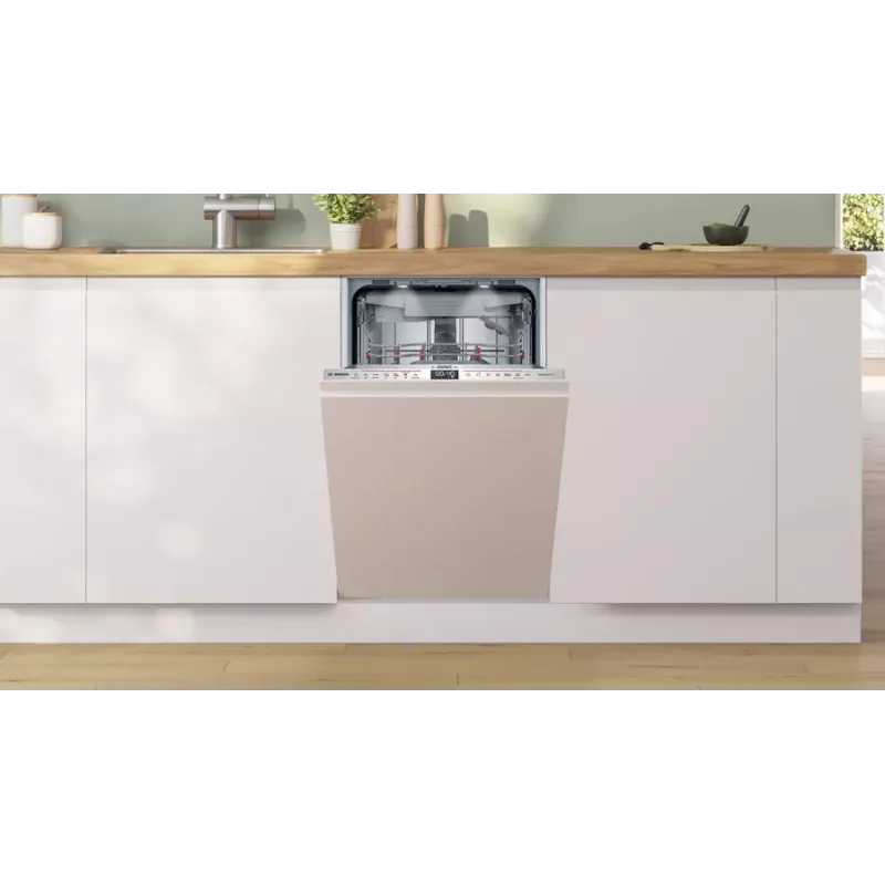 Lavastoviglie da incasso Bosch Serie 6 SPV6EMX09E, Slimline 45 cm, 10 coperti, 6 programmi, 44 dB, classe di efficienza energetica B