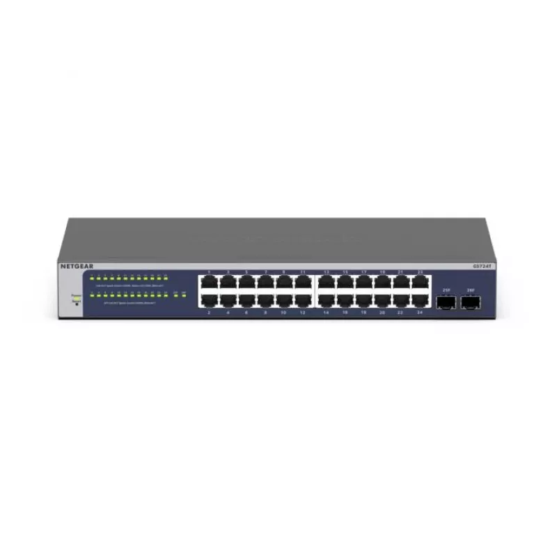 NETGEAR GS724Tv6 Managed L2+/L3 Gigabit Ethernet (10/100/1000) 1U blu, grigio