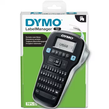 DYMO LabelManager 160 etichettatrice | etichettatrice portatile con tastiera QWERTZ | include nastro etichette D1 nero e bianco (12 mm) | per casa e ufficio