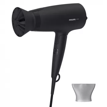 Asciugacapelli Philips 3000 Series BHD308/10 — 1600 W, 3 livelli di calore e 3 velocità, impugnatura pieghevole, anello appendibile