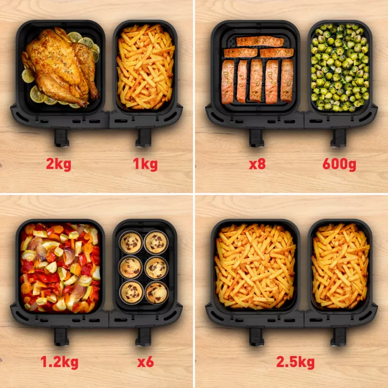 Friggitrice Tefal Easy Fry Dual XXL EY942HE0 doppia 11 L a base fissa 2020 W friggitrice ad aria grigio