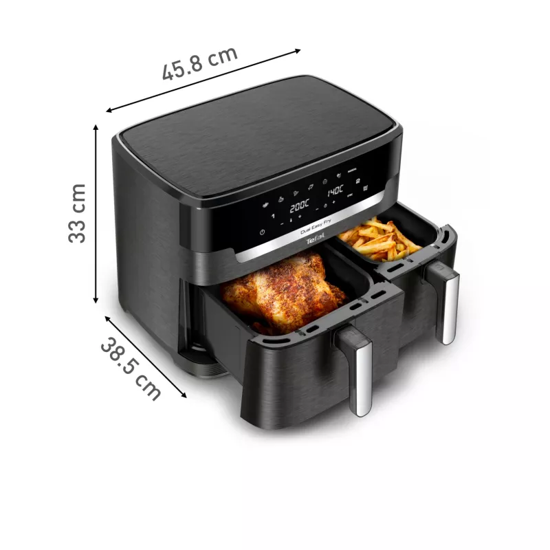 Friggitrice Tefal Easy Fry Dual XXL EY942HE0 doppia 11 L a base fissa 2020 W friggitrice ad aria grigio