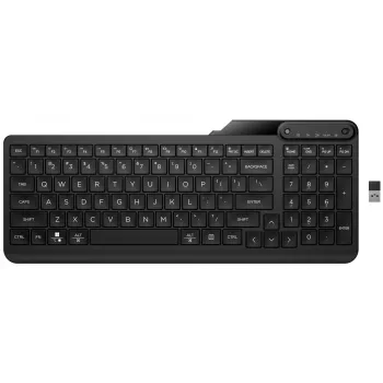 Mouse wireless HP 475 Dual-Mode — QWERTY a grandezza naturale, RF + Bluetooth 5.3, tastierino numerico, nero, 376×153×19 mm