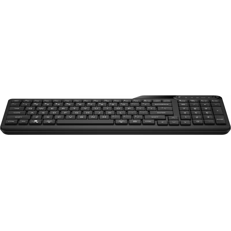 Mouse wireless HP 475 Dual-Mode — QWERTY a grandezza naturale, RF + Bluetooth 5.3, tastierino numerico, nero, 376×153×19 mm